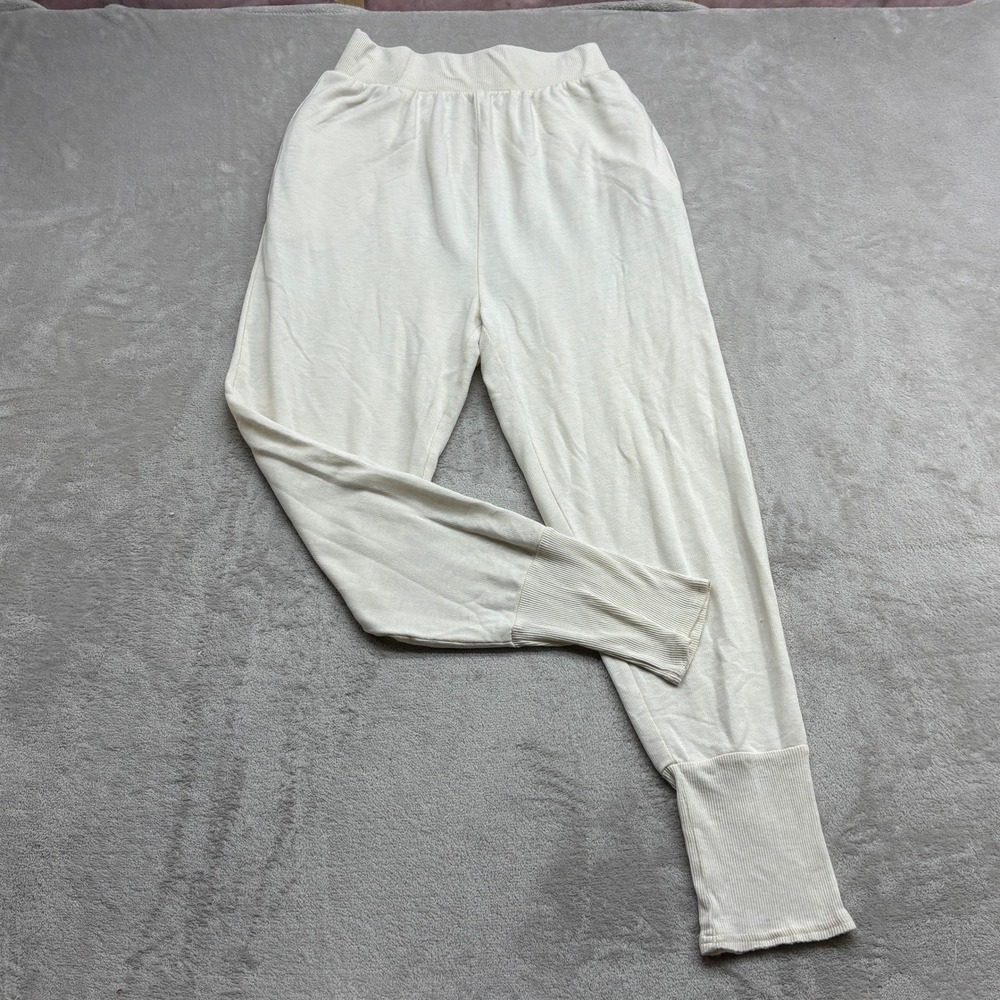 Intimately Free People Jogger Pants Womens S Cream Ribbed Cuff Boho Loungewear